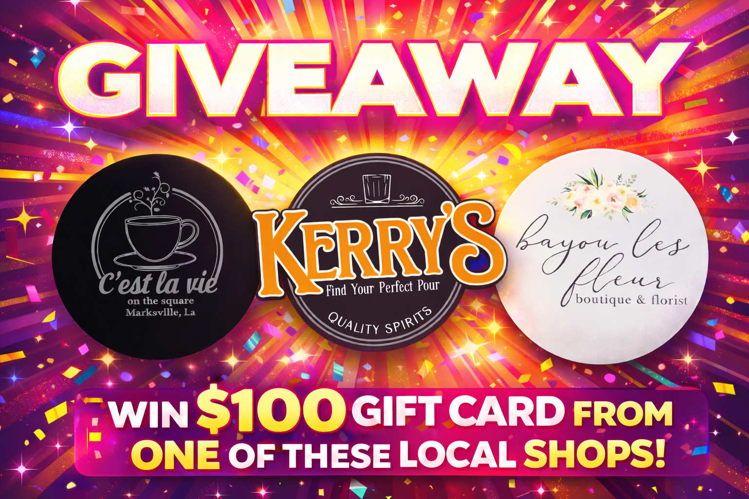 ❗️GIVEAWAY❗️Support Local. Win Local.... Check Your Journal...👀